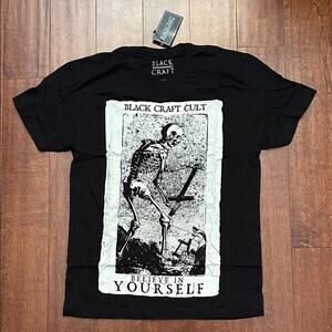 Blackcraft Black Skeleton Graphic Tee, Size Medium, NWT